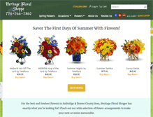 Tablet Screenshot of heritageflowershoppe.com